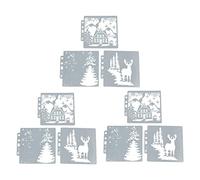 Zerodis Christmas Mandala Stencils for Crafts 9pcs PET DIY Templates with Various Patterns for Scrapbooking Card Making Painting