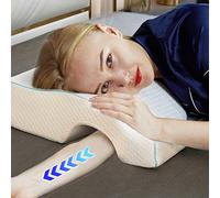 Zerodis Couples Memory Foam Pillow, Arched Design, Anti Pressure Arm Pillow, Ergonomic Support for Side Sleepers (Light Yellow #74)