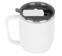 Zerodis Cups Cup 304 Material Lightweight Coffee Mug with Handle and Lid Perfect for Hiking and Travel 400ml Capacity Stainless Steel Drinking (White)