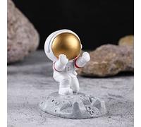 Zerodis Desktop Accessories Synthetic Resin Desktop Tablet Bracket Nordic Minimalist Space Figure Ornament Handcrafted Item 3D Visual Effect Gadget Holder for Home Office Car Decor (Pusher Astronaut
