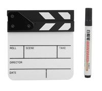 Zerodis Director Scene Clapperboard,English Version Mini Acrylic TV Movie Action Scene Clapper Board Film Cut Prop with Pen for Home Decoration Cosplay Background (white)