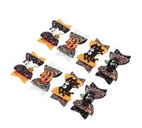 Zerodis Dog Apparel Bows Polyester Topknot Clips For Small Medium Pets Cute Grooming Accessories For Dogs And Cats 8Pcs Halloween Hair