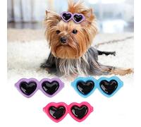 Zerodis Dog Apparel Polyester Pet Bowknot Set Cute Glasses Design For Dogs And Cats Easy To Wear Hairpin For Grooming Hair Clips Handmade (Style A)