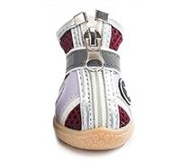 Zerodis Dog Boots with Breathable Mesh Leather Design Thickened Wear Resistant Reflective Straps for Small Dogs Protection (Red Star No. 5 (recommended Weight 11-15 Catties))