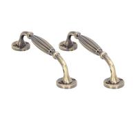Zerodis Door H les Handles No Slot Knob with Flat Back Plate for Wooden Doors Sliding Barn Door Closet Cabinet Made of Aluminum Alloy Finely Brushed Rust Antique Bronze