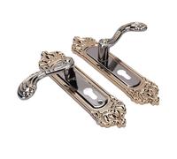 Zerodis Door Locks Metal Door Handle with Reinforced Plate Large Buttons Ergonomic Lever Handle Deadbolt Set Modern Lock Hardware for Home Entryway Bathroom Front Lock Set Front