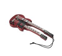 Zerodis Double Neck Bass Guitar Pendant, Mini Wooden Guitar Ornament, Wide Application, Beautiful Design, Ideal , Wood Material, Product Size, Suitable for Home Display Decoration,