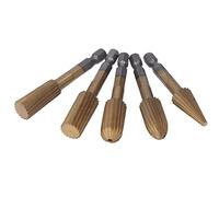 Zerodis Efficient Use File Grinder Bit Grinding Burr, Broad Utility High Speed Steel 5pcs Hex Shank, Very Practical Electric Polisher Carving, for Fine Carving of Resin Plastic Stone