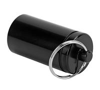 Zerodis Emergency Protection Medicine Holder Portable Waterproof Container for Travel Camping Durable and Lightweight for Outdoor Use Mini Keychain Aluminum (Aluminum Cylinder, Black)