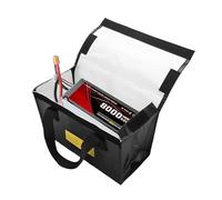 Zerodis Explosionproof Battery Bag LiPo Battery Safe Bag Fireproof Storage Pouch with Portable Handle and Hook for Charging Storage Transport of LiPo RC Drone Car Phone Power Bank (Black)