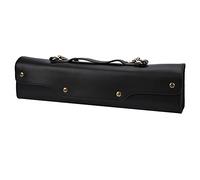 Zerodis Flute Carrying Bag Flute Storage Bag Synthetic Leather Case with Shoulder Strap Non-Woven Fabric Lining 360° Rotating Buckle for Instrument Protection (Black)