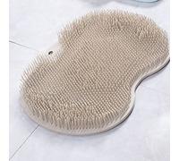 Zerodis Foot Massager Scrubber Mat Foot Scrubber Mat Shower 3D Acupressure Design Foldable Non-Slip with Suction Cups for Bathroom Cleaning and Exfoliation (Brown)