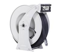 Zerodis Fuel Hose Reel 3/4inx32.81ft Auto Rewind Heavy Duty Oil Hose Reel with Fueling Nozzle for Airplane Ship Vehicle Sturdy Base Industrial Grade