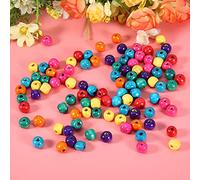 Zerodis Garment Accessories Colors Round Wooden Beads for Jewelry and Crafts 100 Pcs 6Mm 8Mm 10Mm 12Mm for Kids and Adults Wood Beads Assorted (6mm)