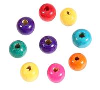 Zerodis Garment Accessories Colors Round Wooden Beads for Jewelry and Crafts 100 Pcs 6Mm 8Mm 10Mm 12Mm for Kids and Adults Wood Beads Assorted (8mm)