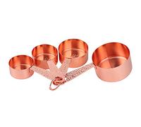 Zerodis Gauges Steel Measuring Cups Coffee Spoon Set Inner Brushed Process Anti Slip Handle Detachable Multipurpose for Seasoning Flour Household Coffee Shop Rose Gold Stainless