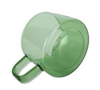 Zerodis Glass Coffee Cup, 250ml High Borosilicate Glass Mug with Handle, Clear Transparent Tea Cup for Coffee Latte Milk, Smooth Round Drinking for Daily Use (Green)