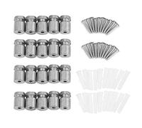 Zerodis Glass Standoff Pin Mounting, Stainless Steel 20mm Screws with Rubber Buffer, Perfect for Glass Advertisement Boards and Mirrors