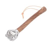 Zerodis Hand Hammer Stainless Steel Head, 35x5.5cm Anti-Slip Wooden Handle Lightweight Durable Fist Thumb Hand Hammer for Household (Fist Head)