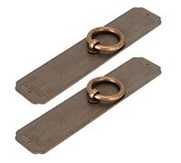 Zerodis Handles A Pair Ring Pull Antique Chinese Pure Copper Straight Handle Single Hole Door Pull Knobs for Kitchen Cabinet Furniture Hardware Vintage Cabinet Pulls Antique Drawer Handles (16cm)