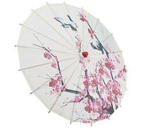 Zerodis Handmade Oiled Paper Umbrella Chinese Art Classical Dance Parasol with Plum Blossom