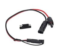 Zerodis Heavy Duty SAE Solar Cable 12AWG 30A Max Copper Wire with Cap, 17.3 Inch Panel Connector Adapter for Motorcycle RV Car Battery