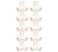 Zerodis High Gloss 3 Way Pipe Fittings, PVC Plastic Tee Elbow Connector, 10PCS for Water Pipes and Furniture, 25mm Inner Diameter (White)