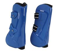 Zerodis Horse Front Leg Support Boots Front Tendon Boots Leg Guards PU Neoprene Protectors with Soft Lining for Jumping Training Running Protection (blue legs M)