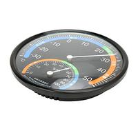 Zerodis Inside in the Open Round Thermometer Hygrometer - Highly Transparent Curved Glass, Precise Pointer Type, Black (TH101 Black)