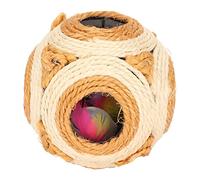 Zerodis Interactive Cat Sisal Ball with Colored Feather for Cat Toy, Bright Colors Grinding Claw Scratching Ball for Lovers