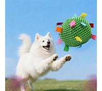 Zerodis Interactive Dog Ball, Soft Stuffed Puppy Toys with Built in Bell Pet Interactive Fetch Toy Dog Chew Toys to Keep Them Busy for Small Medium Large Dogs (Green)