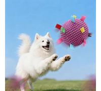 Zerodis Interactive Dog Ball, Soft Stuffed Puppy Toys with Built in Bell Pet Interactive Fetch Toy Dog Chew Toys to Keep Them Busy for Small Medium Large Dogs (Rose Red)