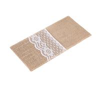 Zerodis Jute Lace Cutlery Holder Natural Burlap Hessian Cutlery Holders for Silverware Napkin Vintage Shabby-chic Tableware Cover Knife Forks Pocket Bags for Wedding Table Decoration