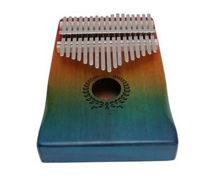 Zerodis Kalimba Portable de Caoba Piano 17 Keys with Bright Notes for Performance, Recording, Family Entertainment, Colorful Gradient