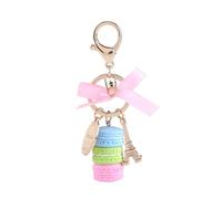 Zerodis Keychain, Lovely Macaroon Pendant Alloy Plating Protection Keyring Wear Safety and Easy Ornaments Tower Keychains for Handbag Phone Car Pendant Accessory (Blue)