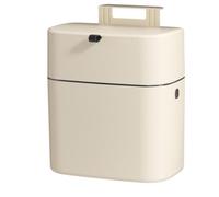 Zerodis Kitchen Compost Bin for Counter Top & Under Sink, Cream White | Large Capacity Slim Plastic Hanging Trash Can with Lid & Leakproof Base for Home Kitchen Bathroom Cupboard Bedroom Office