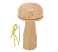 Zerodis Knitting Crochet Notions Knitting Tools Accessories with Curved Handle and Elastic Rope for Embroidery and Clothes Repair Detachable Wooden Darning Mushroom Kit