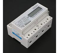 Zerodis KWh Meter Three Phase Electric Power Meter, LCD AMR Smart Ideal for AMR Systems, for DIN Rail Installation