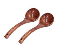 Zerodis Ladles Spoons Soup Ladle Kitchen Utensil with Smooth Round Edge for Cooking Stirring Serving Natural Camphor Wooden Spoon Long Handle Natural Camphor Wooden Spoon Kitchen (Mouth Width
