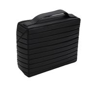 Zerodis Large Capacity PU Makeup Bag Cosmetic Organizer with Striped 3D Design for Travel and Commute (Black)