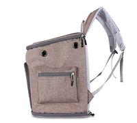Zerodis Large Pet Carrier Backpack with Front Zipper Opening and Mesh Windows for Puppy and Cat Travel (Khaki)