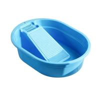 Zerodis Large Washboard Basin for Hand Washing Clothes with Washboard (Charm Blue)