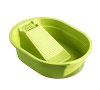 Zerodis Large Washboard Basin for Hand Washing Clothes with Washboard (Grass Green)