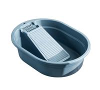 Zerodis Large Washboard Basin for Hand Washing Clothes with Washboard (Ink Blue)