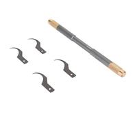 Zerodis Leather Tools 4 in 1 Glue Removal Repair Tool with Aluminum Alloy Handle Non Slip Grip for IOS Cell Phone Motherboard IC Chip Repair Degumming Knife Set (Grey B)