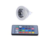 Zerodis LED Light Color Changing Lamp Bulb, MR RGB 3W 16 Color LED Light Bulbs with Remote Control for Home Bar 12V-24V
