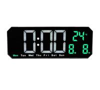 Zerodis LED Wall Clock, ABS Digital Clock with Temperature Display, Large Screen Auto Dimming 12 24H 3 Alarms USB Powered for Kitchen Bedroom Office