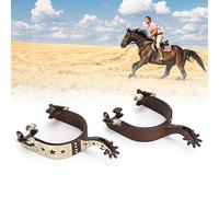 Zerodis Low Carbon Steel Hand Sculpture Cowboy Spurs with Rotating Gears for Horse Leg Sensitivity, 2PCS Horse Spurs for Riders