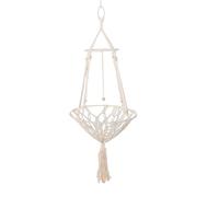 Zerodis Macrame Cat Hammock,Bohemian Style Hanging Kitten Bed Hand Woven Cotton Rope Cat Swing Bed with Metal Bracket for Sleeping Playing Lounging