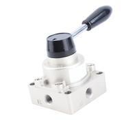 Zerodis Manual Control Valves Air Hand Valve Pneumatic Lever Hand Control Valve with Spring Steel Ball Positioning for Air Water Mud Liquid Metal HV02 3 Position 4 Way